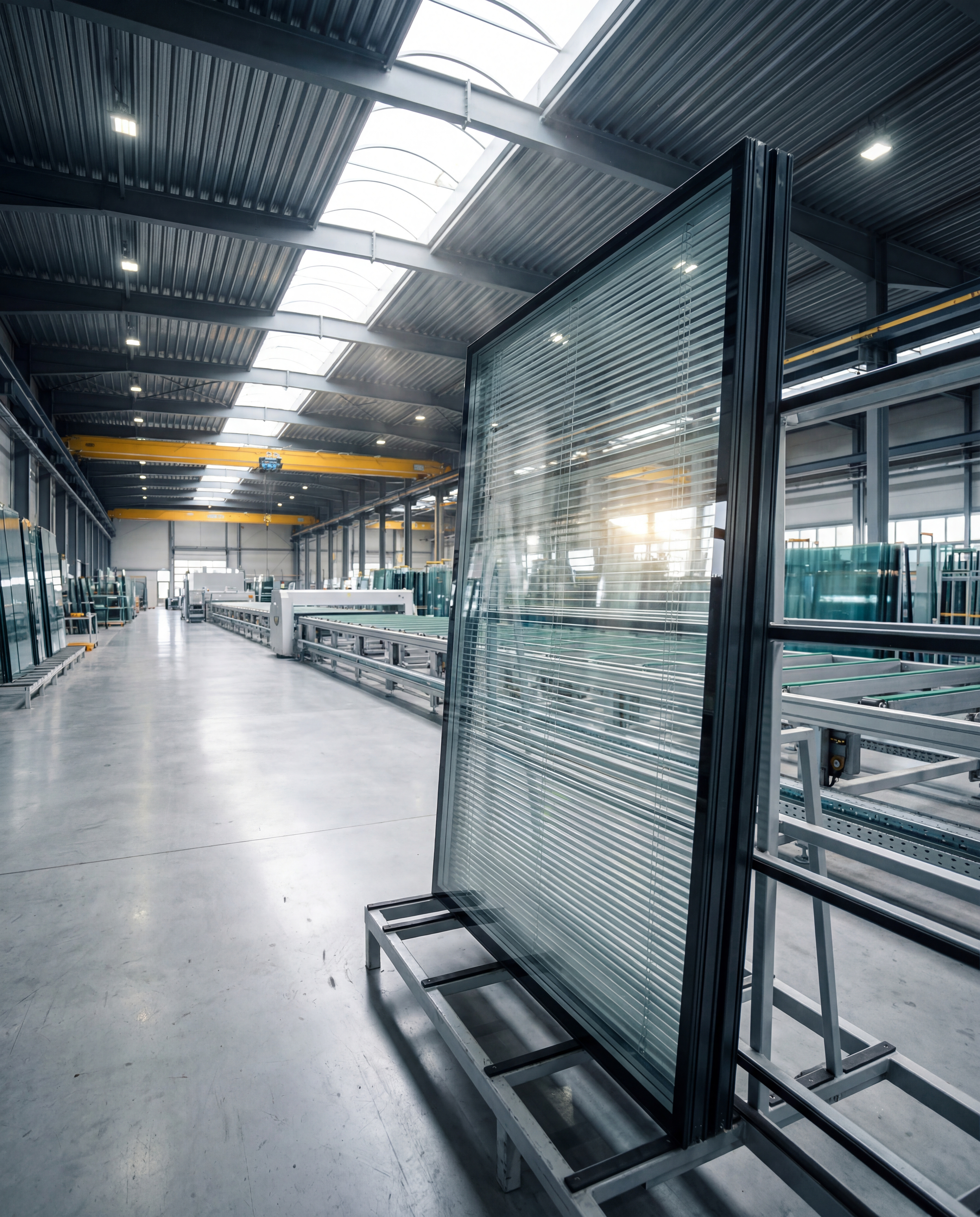 RDC blind integrated blinds inside insulated glass — architectural glazing with motorized integral blinds option for façades and interiors